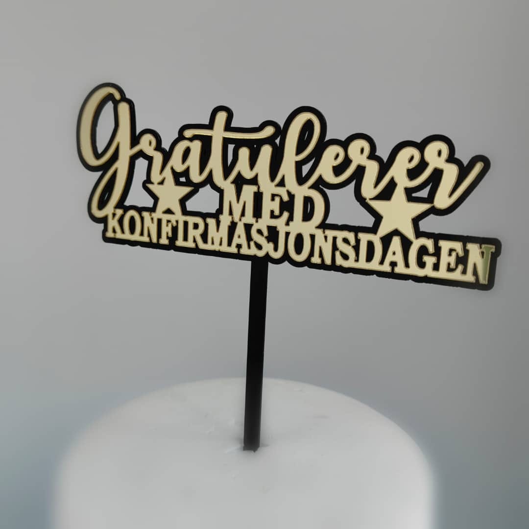 Konfirmasjon Kaketopper / Confirmation Cake Topper