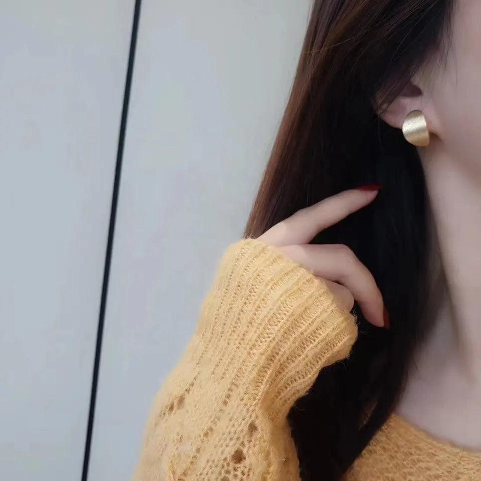 Sabrina`s Collection | 18K Real Gold Round Shaped Stud Earrings