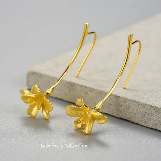 167 Sabrina`S Collection | 925 Silver Sterling   Fressia Flower Drop Earrings