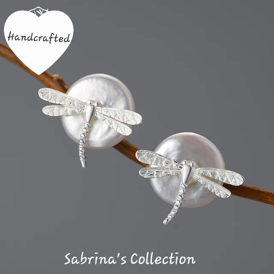 Sabrina`s Collection | 925 Silver Sterling Dragonfly Stud Earrings
