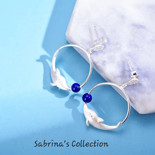 Sabrina`s Collection | 925 Silver Sterling  Dolphin  Earrings
