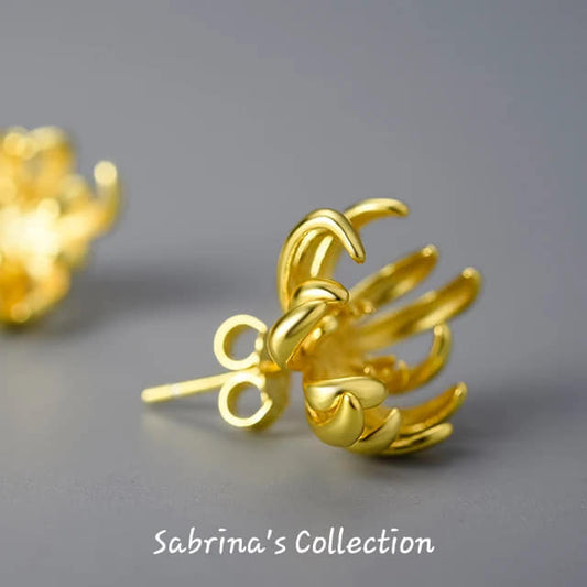 Sabrina`s Collection | 925 Silver Sterling Flower Stud Earrings