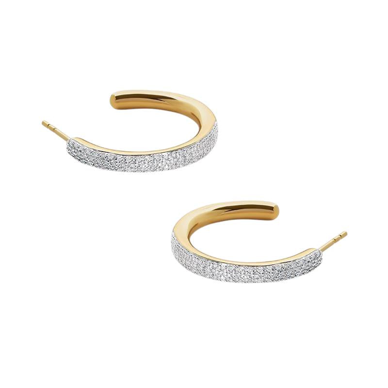 Sabrina`s Collection | Beautiful  Large Gold  Stud Earrings