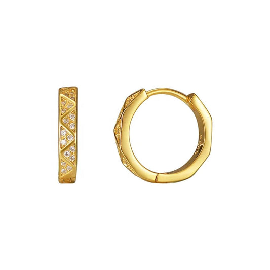 Sabrina`s Collection | Geometric Zircon Hoop Earrings
