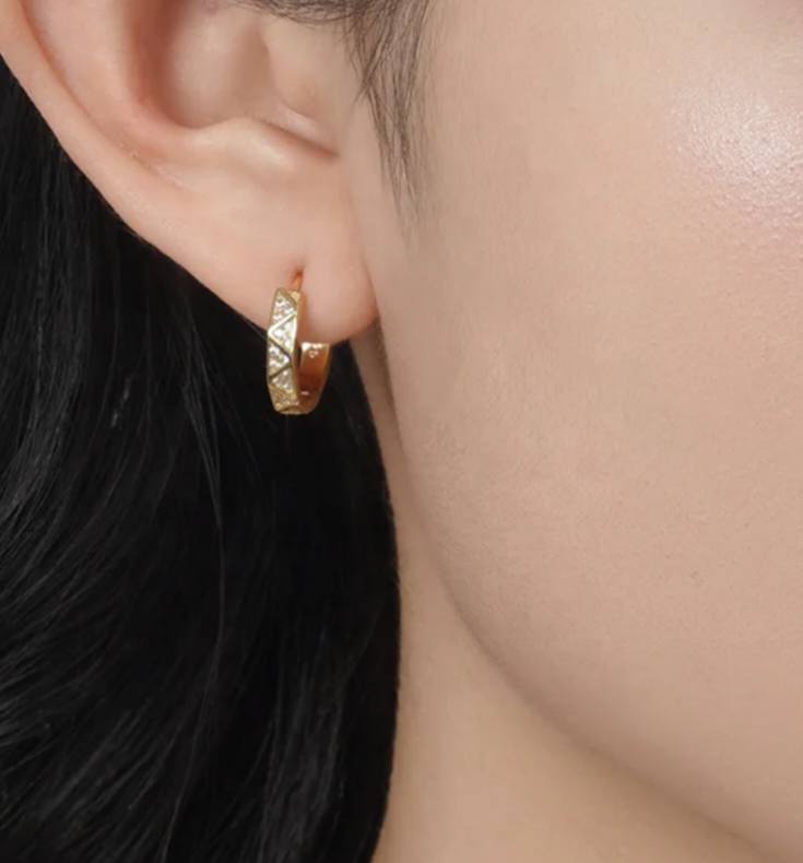 Sabrina`s Collection | Geometric Zircon Hoop Earrings