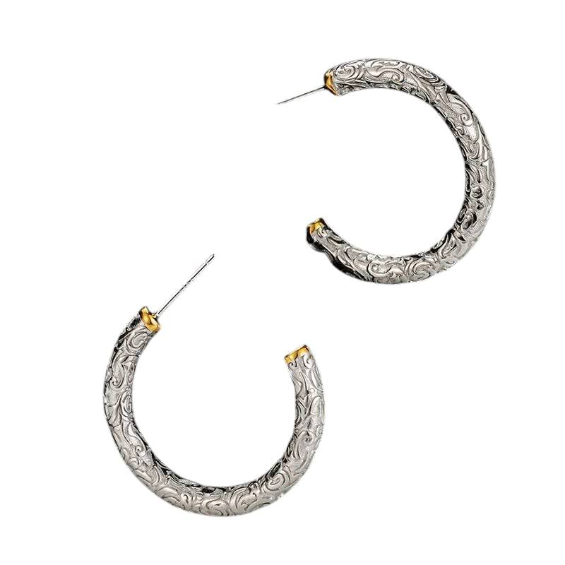 Sabrina`s Collection | Grass Pattern Large Stud  Earrings