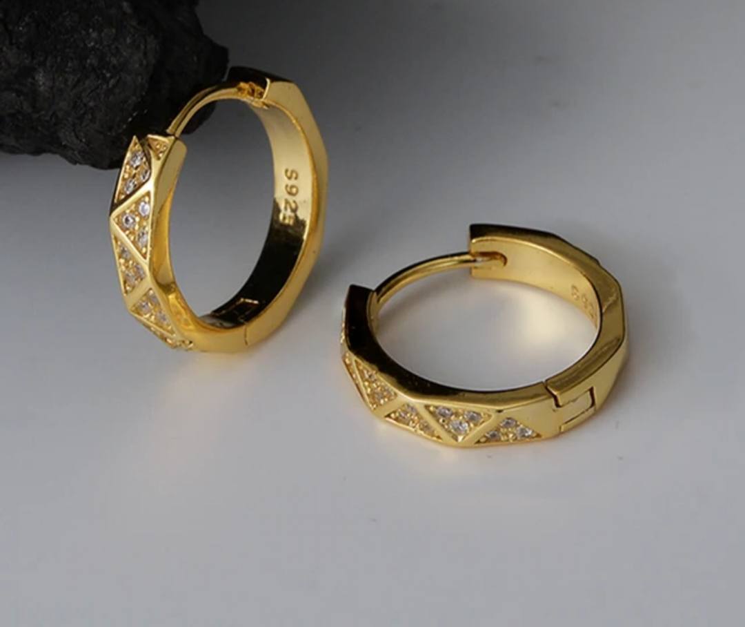 Sabrina`s Collection | Geometric Zircon Hoop Earrings