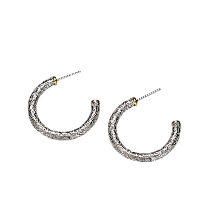 Sabrina`s Collection | Grass Pattern Large Stud  Earrings