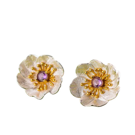 Sabrina`s Collection |Blooming  Anemone Flower Stud Earrings