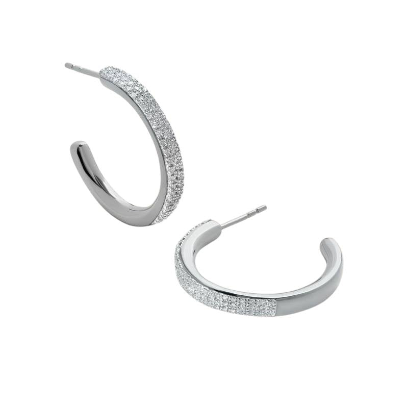 Sabrina`s Collection | Beautiful Large Silver  Stud Earrings