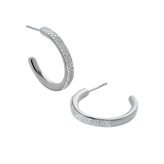 Sabrina`s Collection | Beautiful Large Silver  Stud Earrings