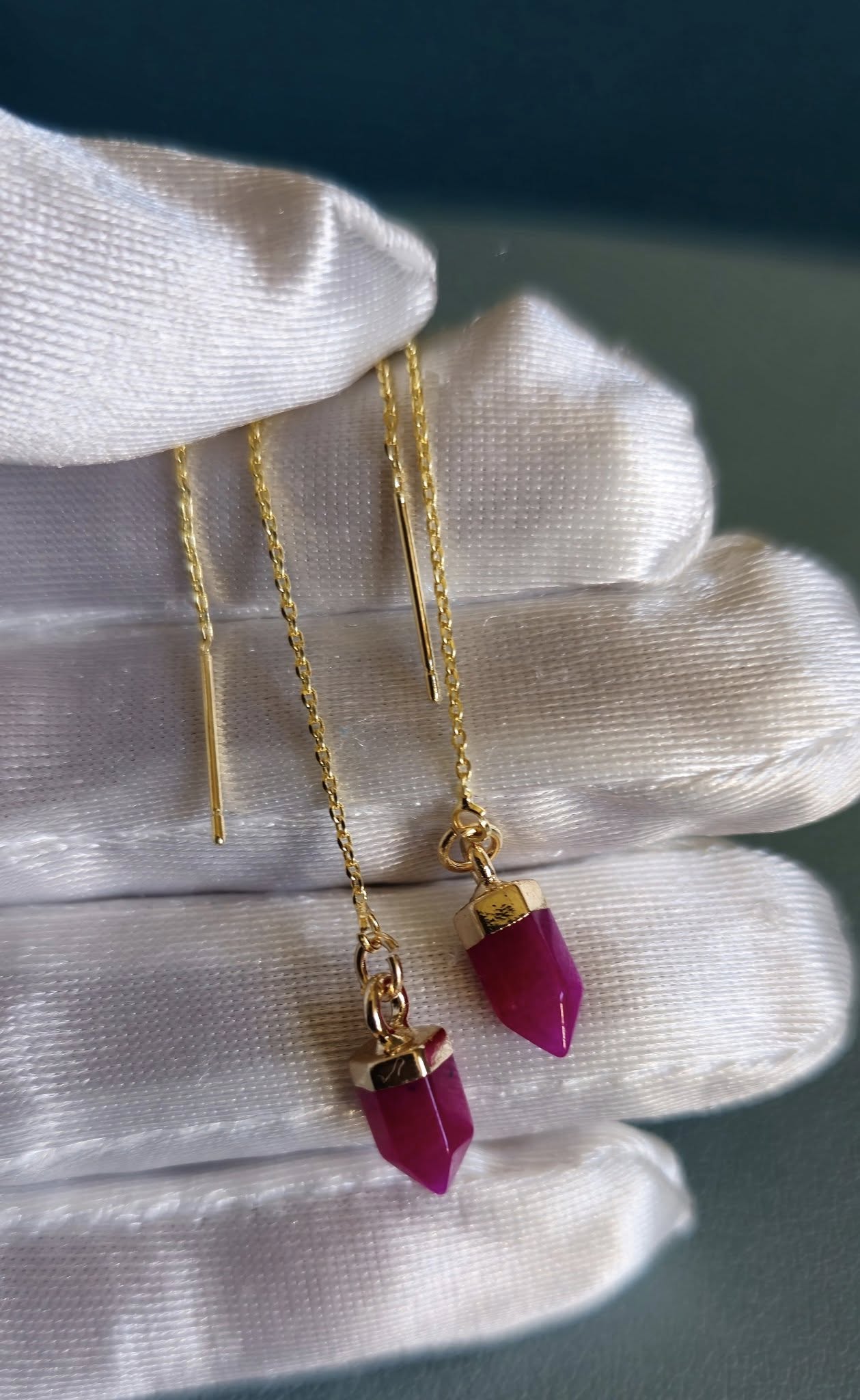 Sabrina`s Collection | Natural Stone Red Chalcedony  Earrings