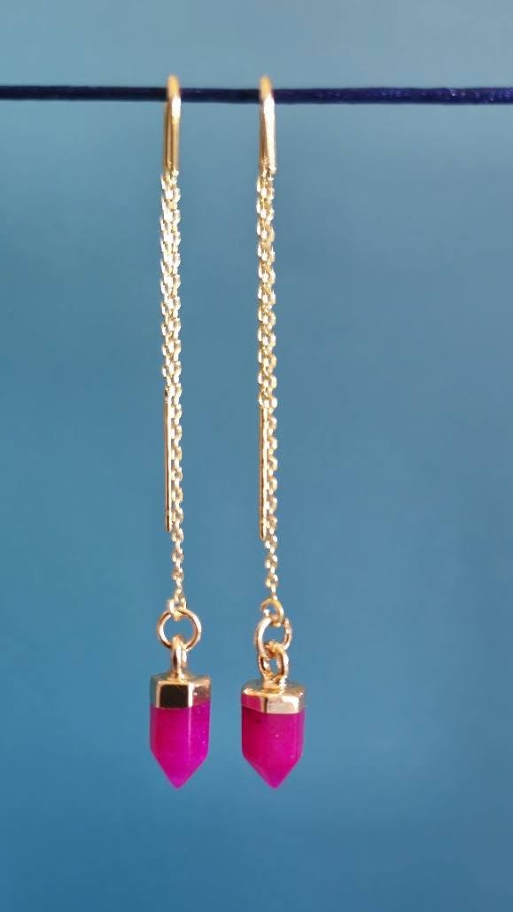 Sabrina`s Collection | Natural Stone Red Chalcedony  Earrings