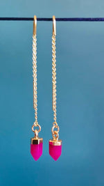 Sabrina`s Collection | Natural Stone Red Chalcedony  Earrings