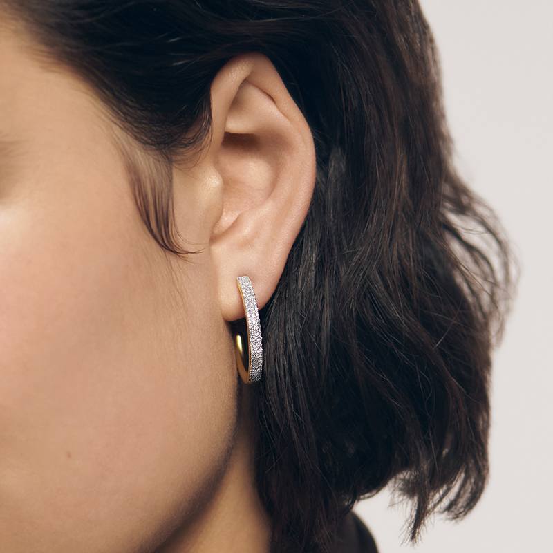 Sabrina`s Collection | Beautiful Large Silver  Stud Earrings