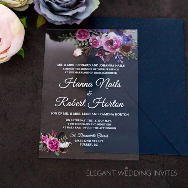 Personalized Acrylic  Wedding Invitation