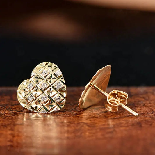 Sabrina`s Collection | 18K Gold Heart Stud Earrings