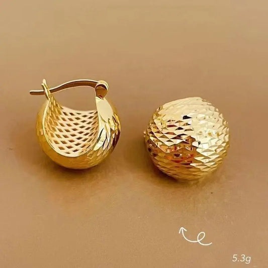 Sabrina`s Collection | 18K  Gold Round Hoops Earrings