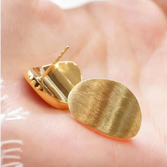 Sabrina`s Collection | 18K Real Gold Round Shaped Stud Earrings