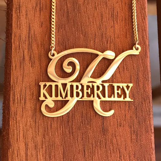 Unique Style Big First Letters Personalized Initial Name Necklace