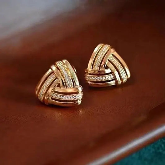 Sabrina`s Collection | Natural Diamond Triangle Stud Earrings